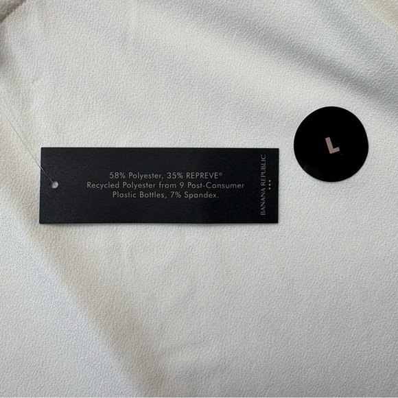 NWT Banana Republic Crepe Puff Sleeve Top Size L Large in Snow Day Ivory - Picture 10 of 11